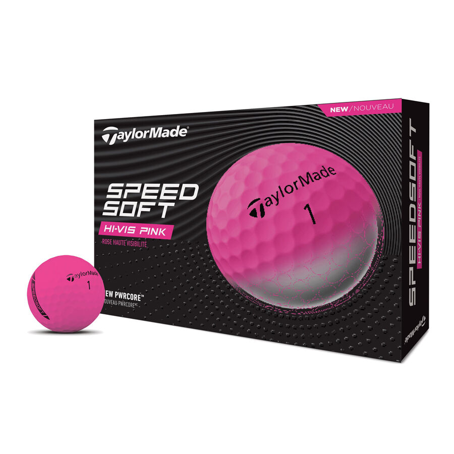 TaylorMade SpeedSoft Hi-Vis Pink Golf Balls - Dozen