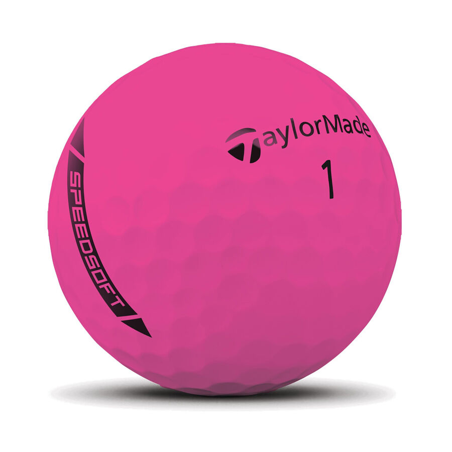 TaylorMade SpeedSoft Hi-Vis Pink Golf Balls - Dozen