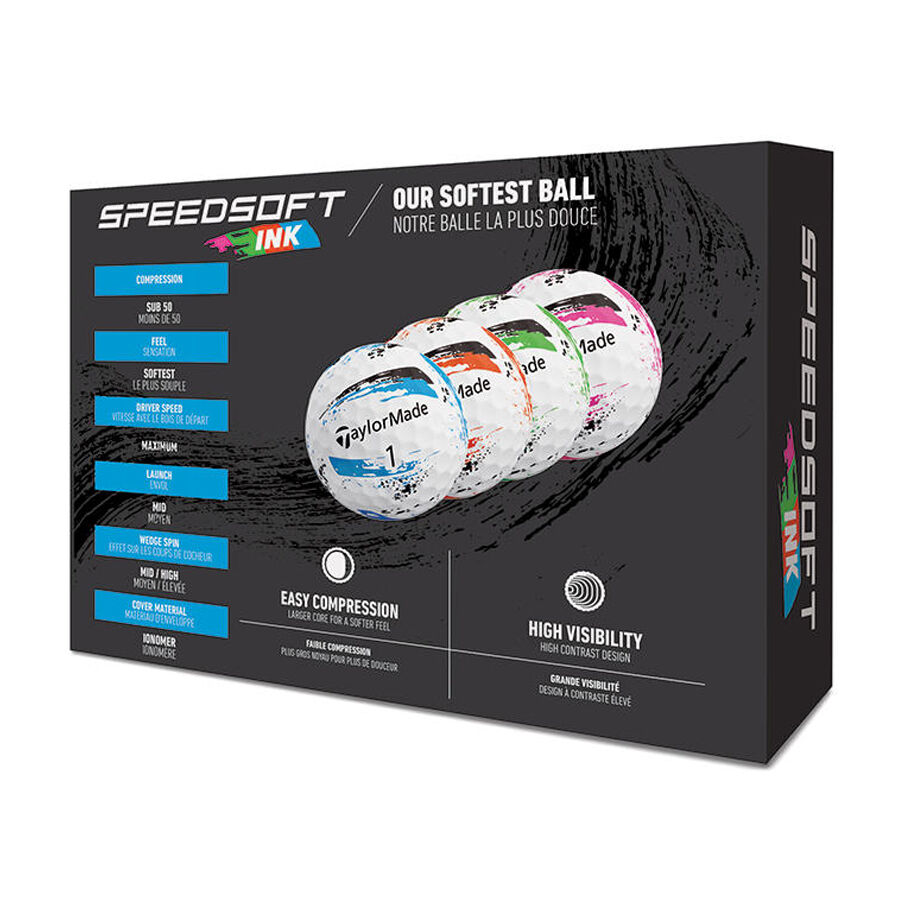 TaylorMade SpeedSoft Ink Multi-Pack Golf Balls - Dozen