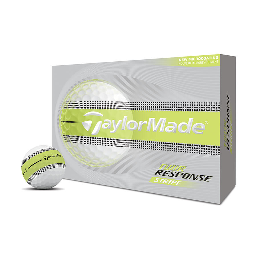 TaylorMade Tour Response Stripe Yellow Golf Balls - Dozen