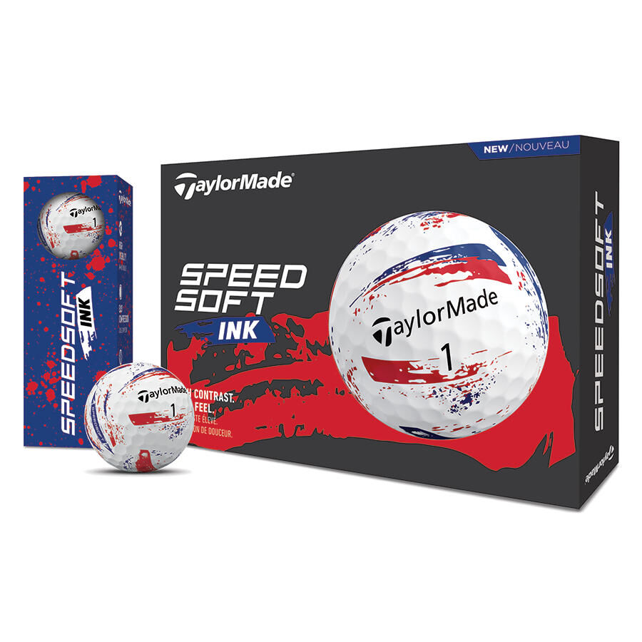 TaylorMade SpeedSoft Red Ink Golf Balls - Dozen