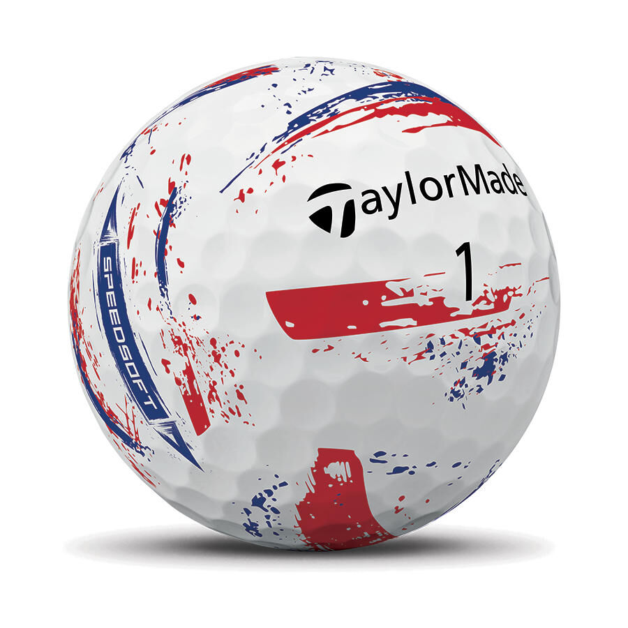 TaylorMade SpeedSoft Red Ink Golf Balls - Dozen