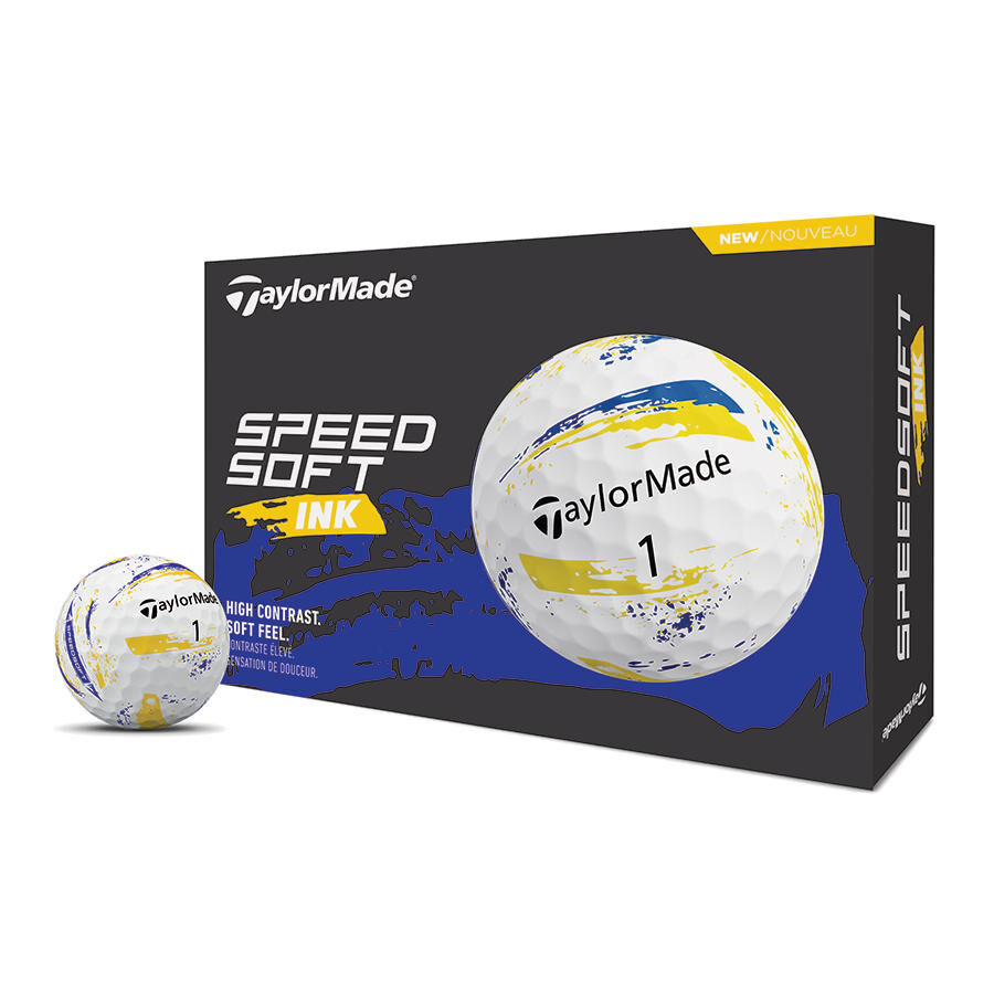 TaylorMade SpeedSoft Yellow Ink Golf Balls - Dozen