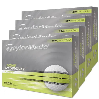 TaylorMade Tour Response Stripe Neon Yellow Golf Balls - Dozen