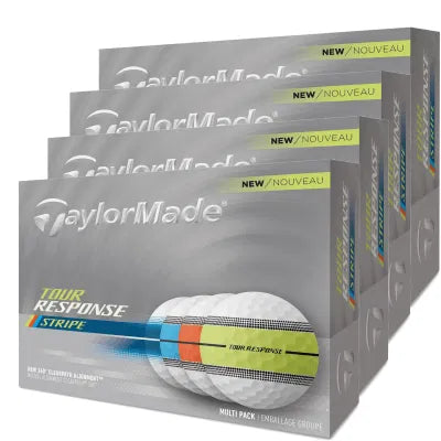 TaylorMade Tour Response Stripe Neon Multi-Pack Golf Balls - Dozen