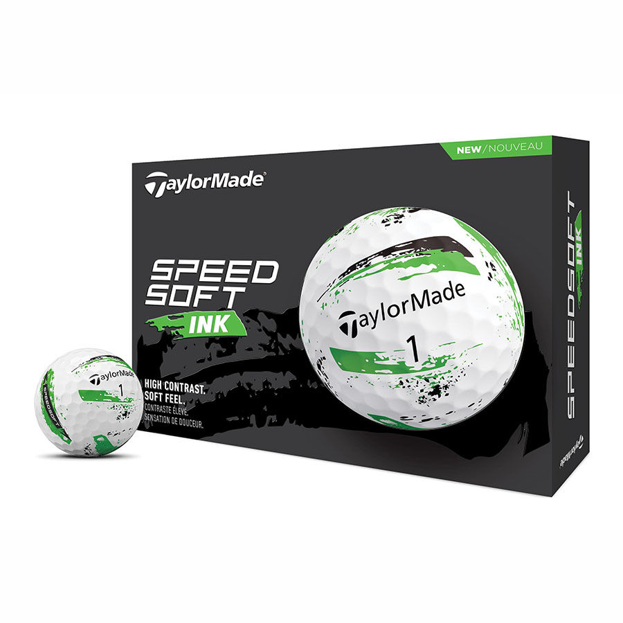TaylorMade SpeedSoft Ink Green Golf Balls - Dozen