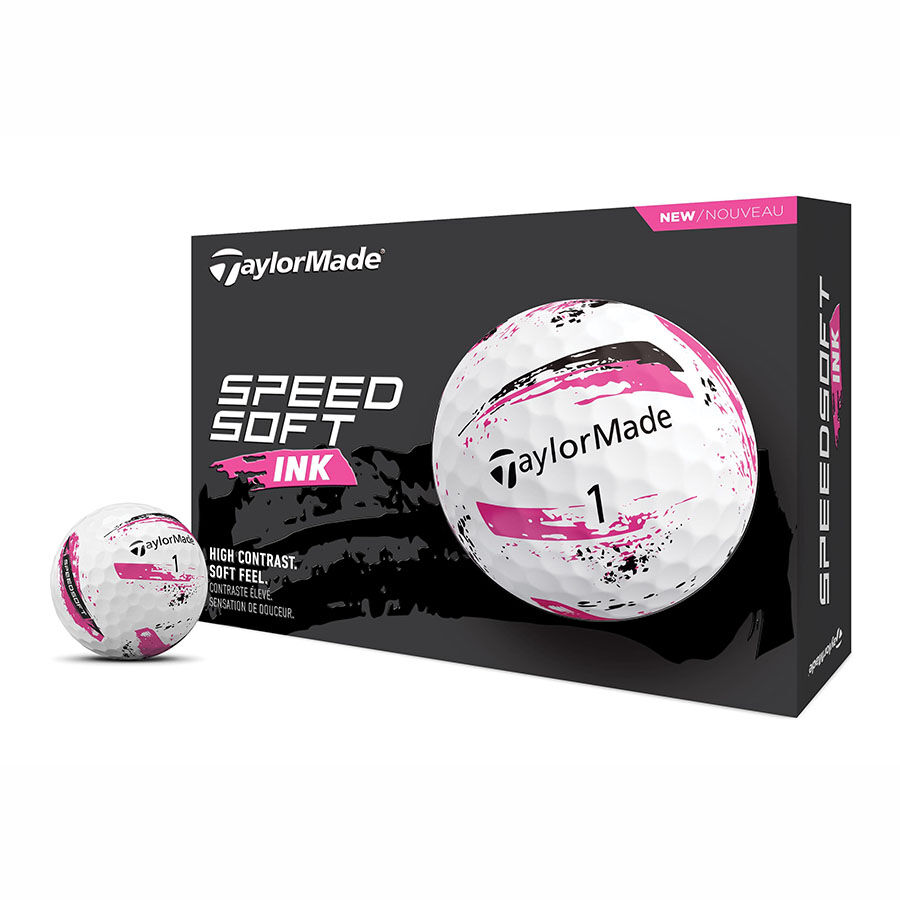 TaylorMade SpeedSoft Ink Pink Golf Balls - Dozen