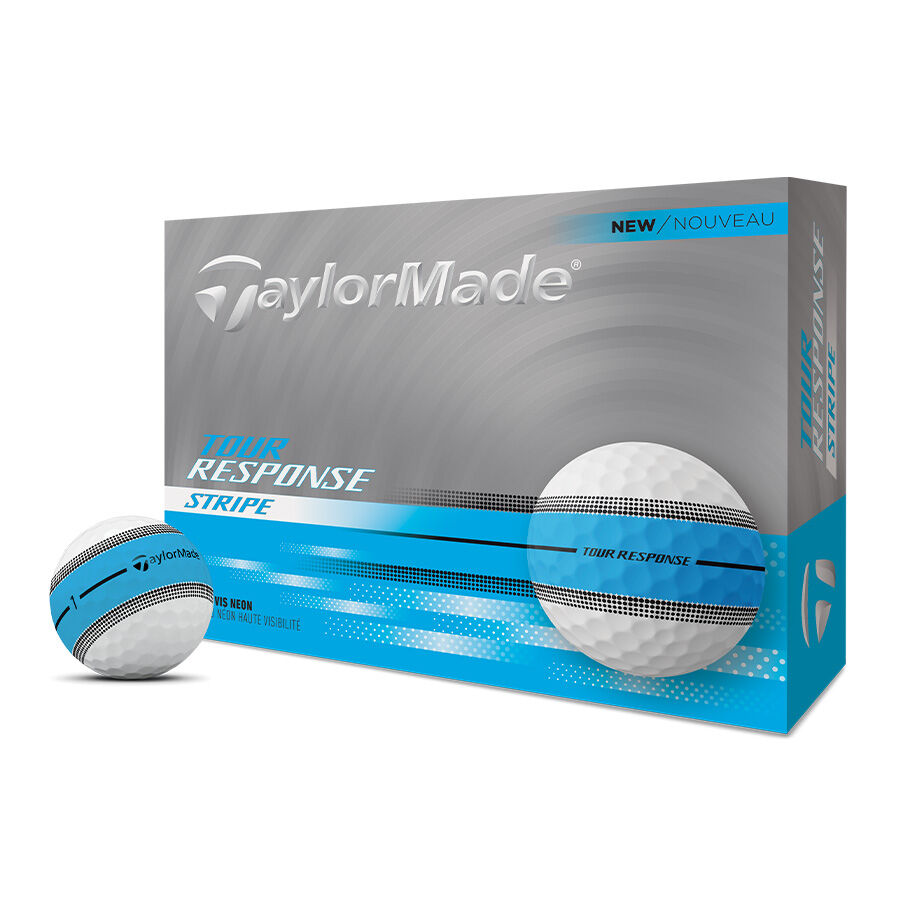 TaylorMade Tour Response Stripe Neon Blue Golf Balls - Dozen