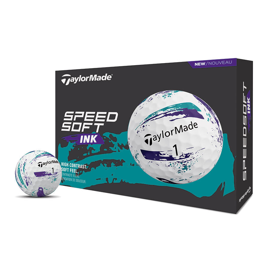 TaylorMade SpeedSoft Purple Ink Golf Balls - Dozen
