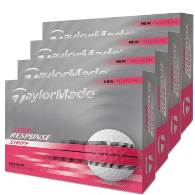 TaylorMade Tour Response Stripe Pink Golf Balls - Dozen