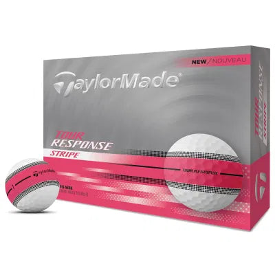 TaylorMade Tour Response Stripe Pink Golf Balls - Dozen